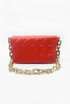 Faux Leather Woven Chain Shoulder Bags 