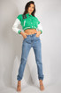 High Waisted Jeans With Ruched Cuff