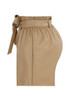 Paper Bag Belted PU Shorts