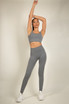 Ribbed Top and Leggings Gym Set