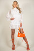 Organza Button Detail Mini Dress