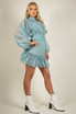 Organza Button Detail Mini Dress