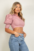Bengaline Puff Sleeve Crop Top