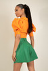 Bengaline Puff Sleeve Crop Top