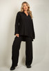 Long Sleeve Collared Shirt And Straight Trouser Set