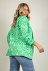 Paisley Ruched Sleeve Open Blazer