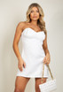 Satin Ruched Cup Strappy Mini Dress