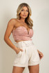 Ruched Cropped Bandeau Top