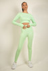Long Sleeve Cropped Top And Leggings Gym Set