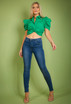 High Waist Super Stretch Skinny Washed Jeans
