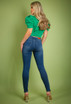 High Waist Super Stretch Skinny Washed Jeans