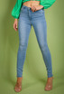 High Waist Super Stretch Skinny Washed Jeans
