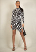 Zebra Print Gathered Bodycon Dress