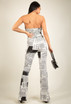 News Paper Print Bandeau Tops & Trouser Set