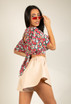 Floral Print Tie Back Cropped Top 