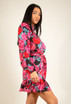 High Neck Belted Floral Dress