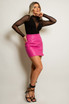 Faux Leather Side Slit Mini Skirt