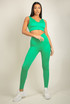 Ribbed Low Neck Crop Top & Leggings Set