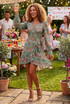 Long Sleeve Floral Wrap Dress