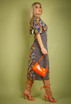 Mixed Floral Print Midi Dress