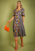Mixed Floral Print Midi Dress