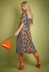 Mixed Floral Print Midi Dress