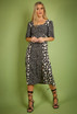 Mixed Floral Print Midi Dress