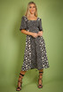 Mixed Floral Print Midi Dress