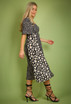 Mixed Floral Print Midi Dress