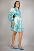 Oriental Print Belted Shirt Dress