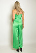 Satin Cowl Neck Belted Jumpsuit