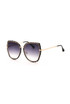 Bevelled Rim Oversized Cat Eye Sunglasses