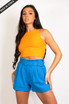 Basic Ribbed Round Neck Crop Top