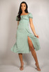 Ditsy Floral Print Milkmaid Midi Dress