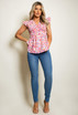 Gathered Floral Print Top