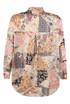 Patchwork Print Oversized Satin Shirt