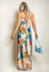 Wide Leg Satin Floral Print Jumpsuit