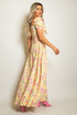 Milkmaid Floral Maxi Dress With Slit