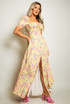 Milkmaid Floral Maxi Dress With Slit