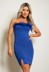 Feather Trim Bandeau Dress