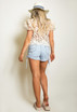 Ruched Side Denim Shorts