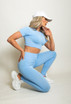 Seamless Short Sleeve Top & Leggings Gym Set