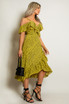 Animal Print Frill Wrap Midi Dress