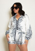 Paisley Print Blouse & Belted Shorts Set
