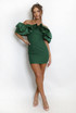 Satin Bardot Frill Mini Dress