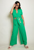 Tie Front Blouse & Belted Trouser Set