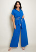 Tie Front Blouse & Belted Trouser Set