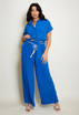 Tie Front Blouse & Belted Trouser Set