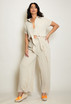 Tie Front Blouse & Belted Trouser Set