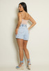 Light Blue Button Front Denim Shorts